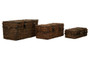 Argento Brown Rattan Storage Trunks -Set of 3