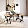 Hampstead Pine Wood And Iron Dining Table