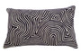 Bosie Ozella Black And White Embroidered Rectangular Cushion