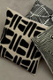 Bosie Ozella Black And White Embroidered Rectangular Cushion