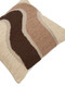 Bosie Ozella Beige and Brown Abstract Wave Square Cushion