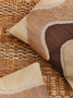 Bosie Ozella Beige and Brown Abstract Wave Square Cushion