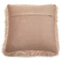 Bosie Mongolian Faux Fur Pink Square Cushion