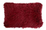 Bosie Real Mongolian Fur Maroon Rectangular Cushion