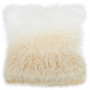 Bosie Real Mongolian Fur Natural Ombre Square Cushion