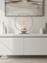 Cirqua Medium Silver Finish Candle Holder