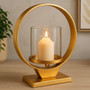 Cirqua Small Gold Finish Candle Holder