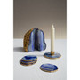 Bowerbird Agata Blue / Gold Candle Holder