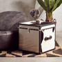 Kensington Townhouse Black And White Genuine Cowhide Storage Trunk Set