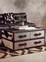 Kensington Townhouse Black And White Genuine Cowhide Coffee Table