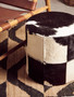 Kensington Townhouse Cowhide Hair on Leather Stool