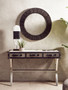 Kensington Townhouse Black And White Hair on Leather Console Table
