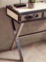 Kensington Townhouse Black And White Hair on Leather Console Table