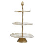 Salma Three Tier Gold Lotus Leaf Cake Stand