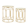 Avantis Set of 2 Champagne Metal Side Tables