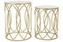 Avantis Set Of 2 Champagne Finish Side Tables