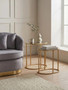 Avantis Gold Finish Set Of 2 Oval Side Tables