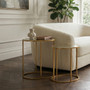 Avantis Gold Finish Set Of 2 Oval Side Tables