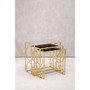 Avantis Set of 3 Gold Finish Nesting Side Tables