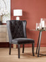 Kensington Townhouse Black Velvet Dining Chair with Dark Legs