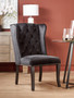 Kensington Townhouse Black Velvet Dining Chair with Dark Legs