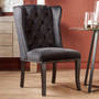 Kensington Townhouse Black Velvet Dining Chair with Dark Legs