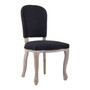 Kensington Townhouse Black Linen Dining Chair with Antique Finish Legs
