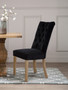 Kensington Townhouse Black Buttoned Dining Chair with Antique Legs