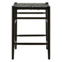 Kendari Black Woven Leather Bar Stool