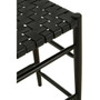 Kendari Black Woven Leather Bar Stool