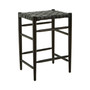Kendari Black Woven Leather Bar Stool