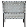 Kendari Grey Leather Woven Chair