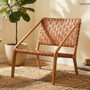 Kendari Tan Woven Leather And Teak Chair