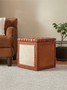 Kendari Hair on Leather Storage Stool