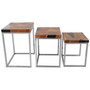Surak Set Of 3 Teak Wood Nesting Tables