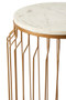 Shalimar Marble Top Round Side Table With Wireframe Base