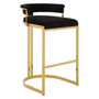 Piermount Black Velvet & Gold Bar Stool