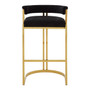 Piermount Black Velvet & Gold Bar Stool