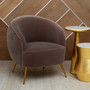 Manhattan Mink Velvet Curved Accent Chair