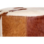 Brown/White Genuine Cowhide Ottoman