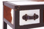 Kensington Townhouse Brown And White Genuine Cowhide 3 Drawer Table