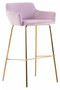 Tamzin Pink Velvet Low Back Bar Chair