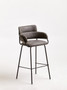 Tamzin Grey Faux Leather Bar Chair