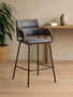 Tamzin Grey Faux Leather Bar Chair