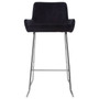 Tamzin Black Velvet Bar Chair with Low Arms