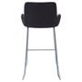 Tamzin Black Velvet Bar Chair with Low Arms