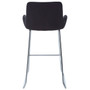 Tamzin Black Velvet Bar Chair with Low Arms