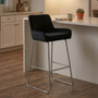 Tamzin Black Velvet Bar Chair With Low Arms