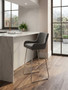 Tamzin Grey Velvet Bar Chair With Low Arms