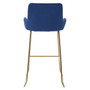 Tamzin Blue Velvet Bar Chair with Low Arms